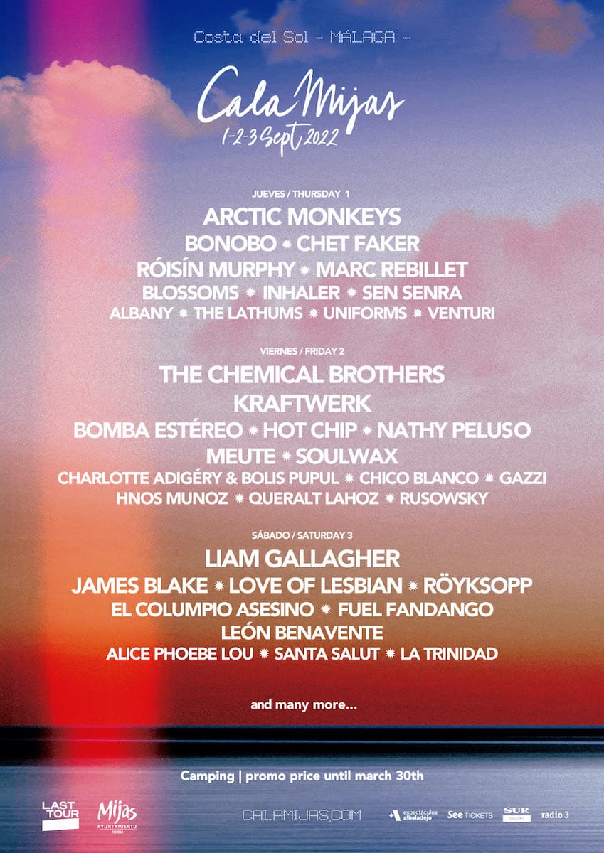 lineup Cala mijas festival 2022 cartel